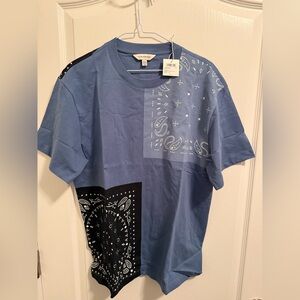 Club Monaco Men’s Blue Bandana Tee - Size Medium - New With Tags